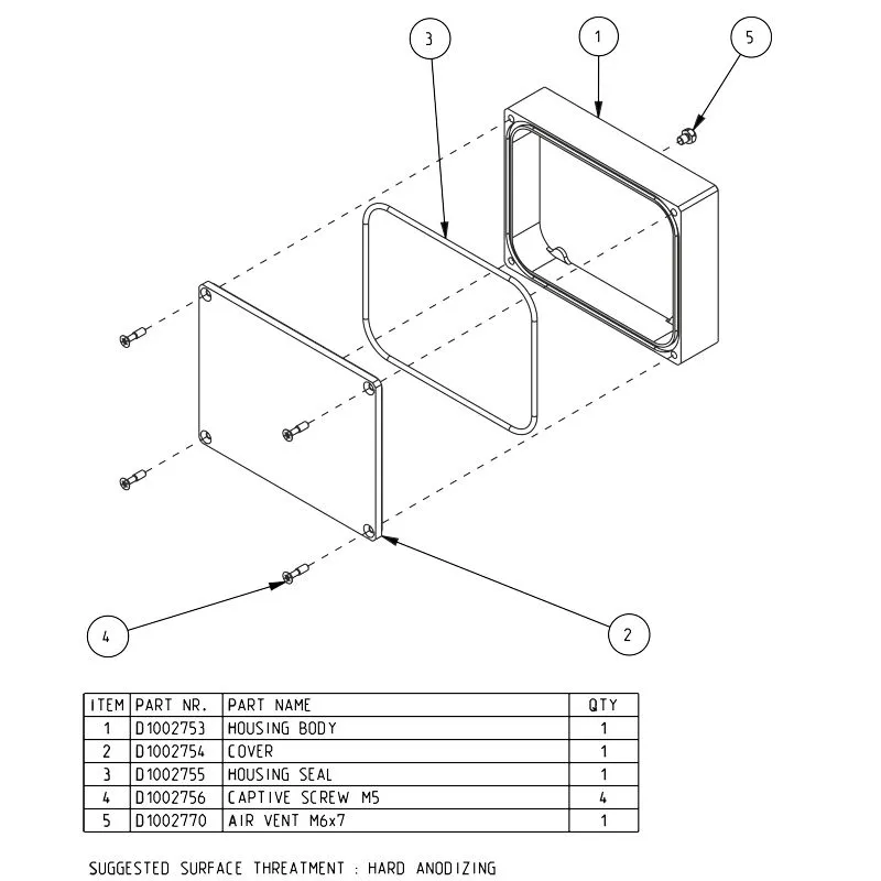 D1002751 rugged casing parts