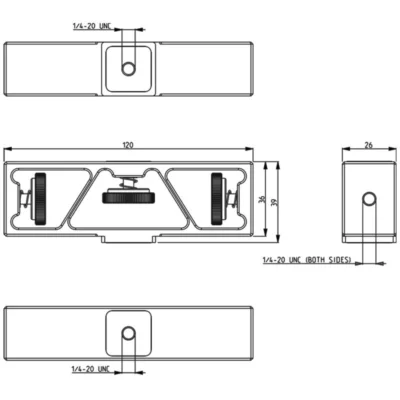 Standard aluminum vlogging bracket dimensions