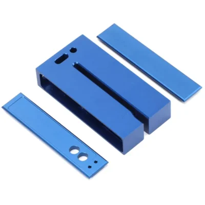 Aluminum parts with blue anodizing